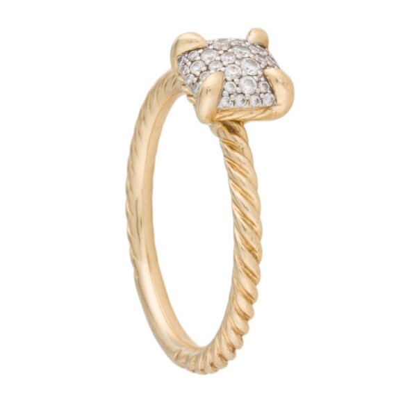 DAVID YURMAN 18K 750 YELLOW GOLD DIAMOND PETITE CHATELAINE COCKTAIL RING - Picture 4 of 8